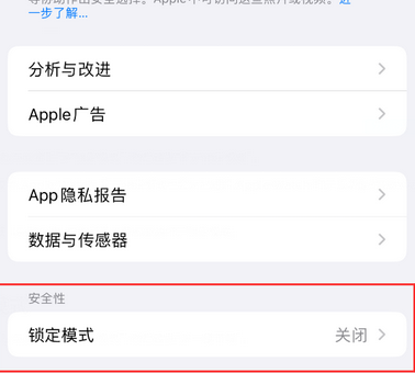 大丰镇苹果15服务网点分享iPhone15中的“锁定模式”有什么作用