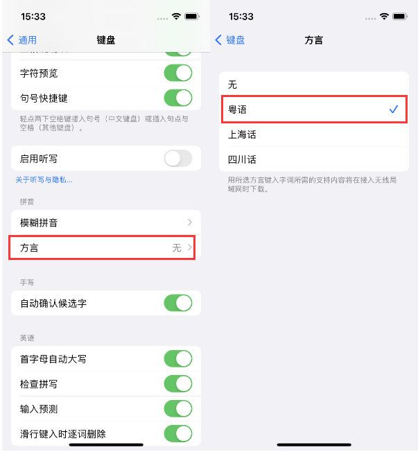 大丰镇苹果14服务点分享iPhone 14plus设置键盘粤语方言的方法 